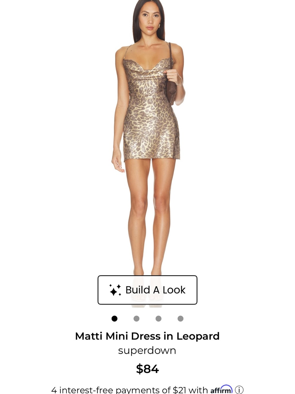 superdown Metallic Leopard Slip Mini Dress - Gold